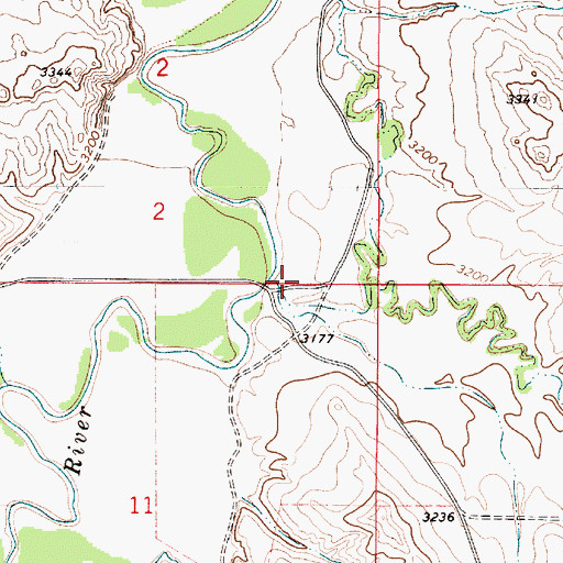 Topographic Map of Horse Creek, MT