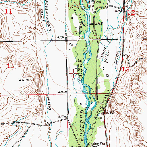 Topographic Map of Horse Creek, MT