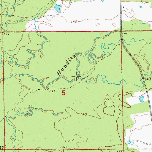 Topographic Map of Hungry Run Creek, AR