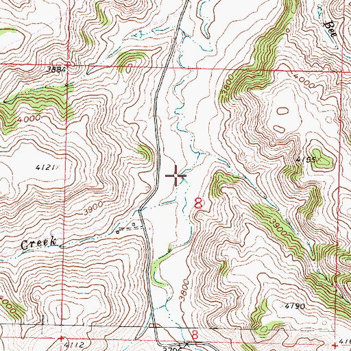 Topographic Map of Horse Creek, MT