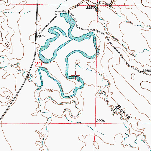 Topographic Map of Horse Creek, MT