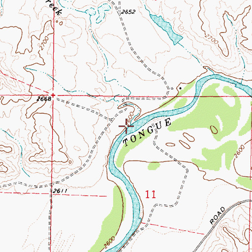 Topographic Map of Horse Creek, MT