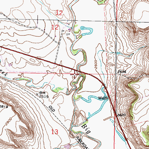 Topographic Map of Horse Creek, MT
