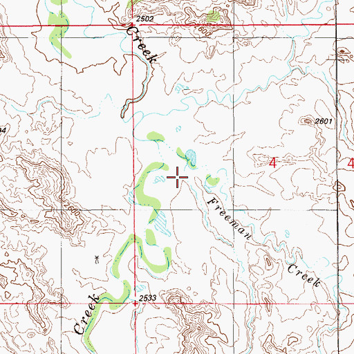 Topographic Map of Horse Creek, MT