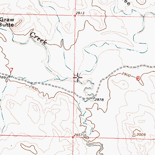 Topographic Map of Horse Creek, MT