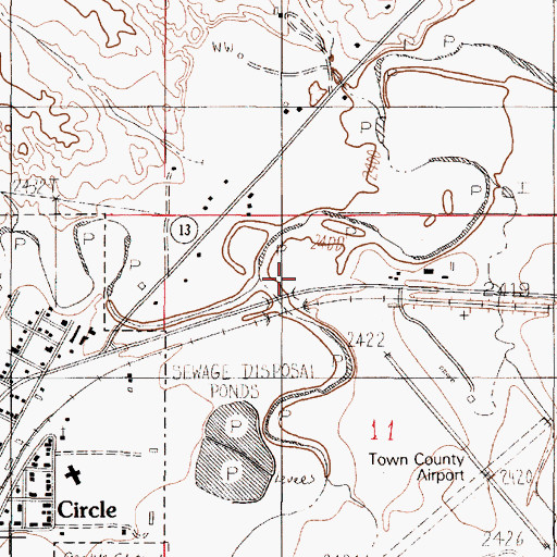 Topographic Map of Horse Creek, MT