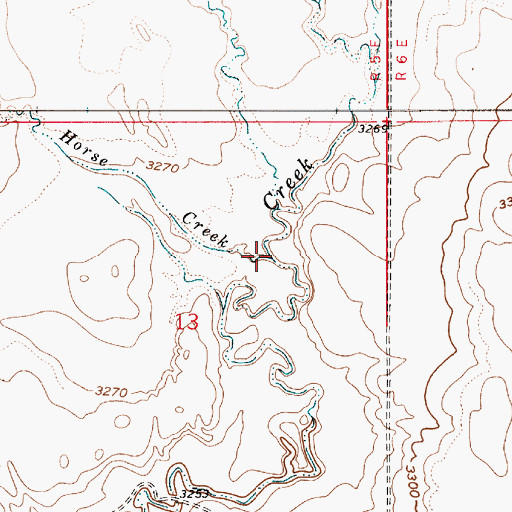 Topographic Map of Horse Creek, MT