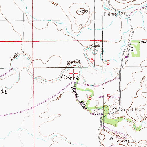 Topographic Map of Horse Tied Creek, MT