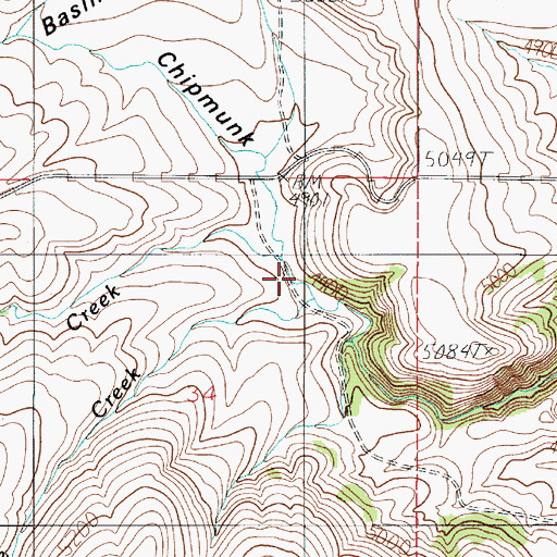 Topographic Map of Horseshoe Creek, MT