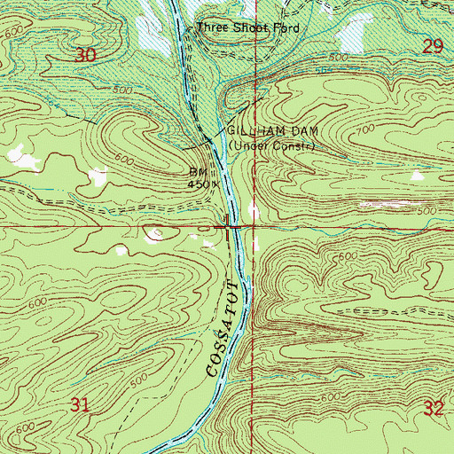 Topographic Map of Hunters Creek, AR