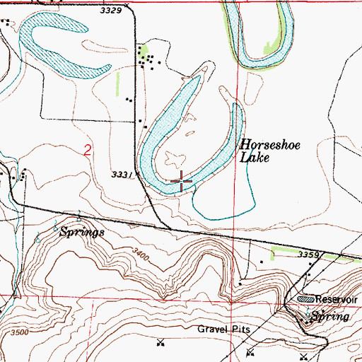 Topographic Map of Horseshoe Lake, MT