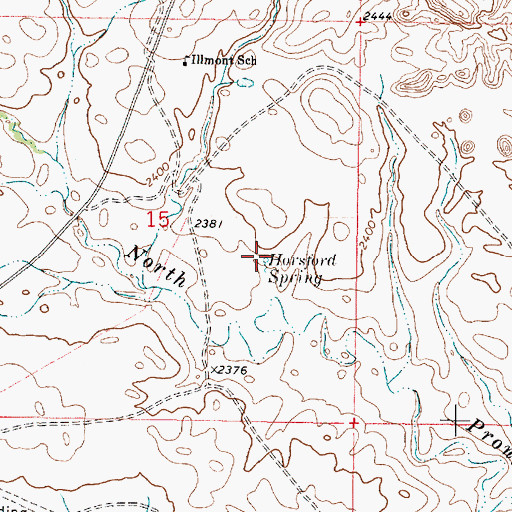 Topographic Map of Horsford Spring, MT