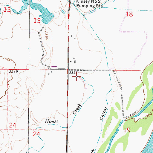 Topographic Map of House Creek, MT