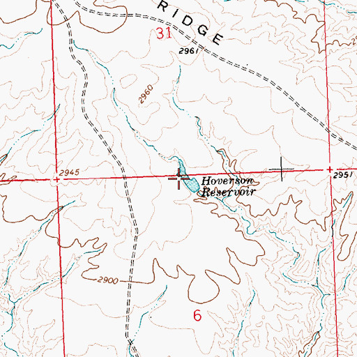 Topographic Map of Hoverson Reservoir, MT