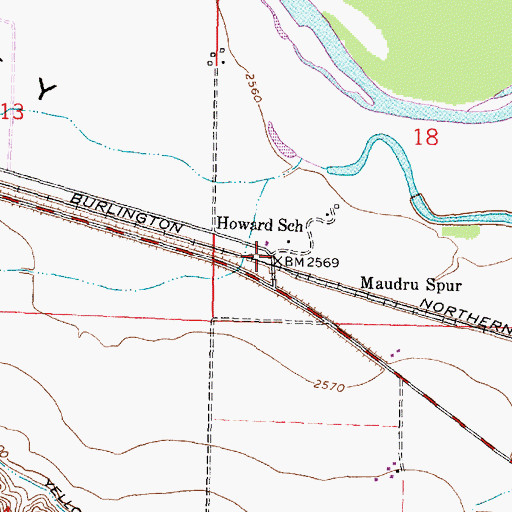 Topographic Map of Howard School (historical), MT