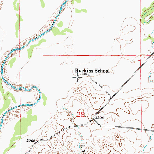 Topographic Map of Huckins School (historical), MT