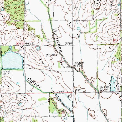 Topographic Map of Hurricane United Methodist Church, AR