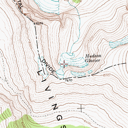 Topographic Map of Hudson Glacier, MT