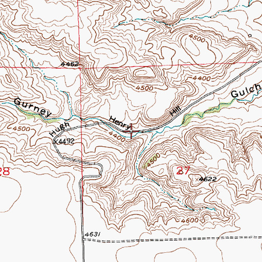 Topographic Map of Hugh Henry Hill, MT