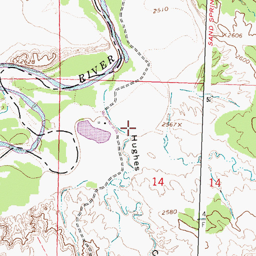 Topographic Map of Hughes Coulee, MT