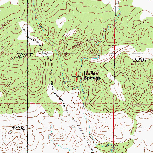 Topographic Map of Huller Springs, MT