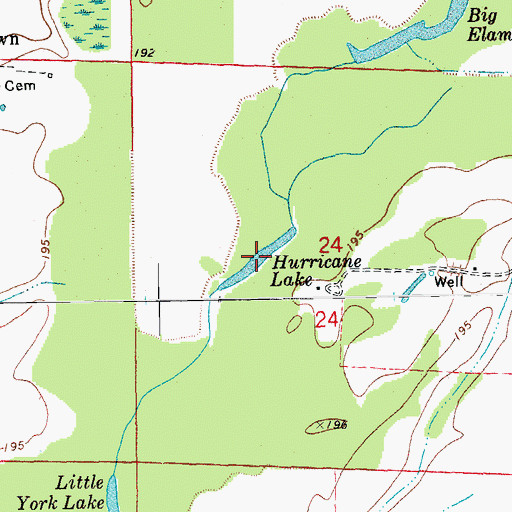 Topographic Map of Hurricane Lake, AR