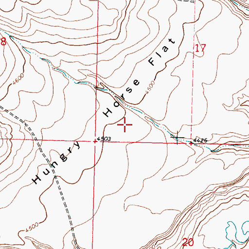 Topographic Map of Hungry Horse Flat, MT