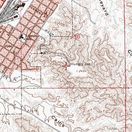 Topographic Map of Hungry Joe, MT