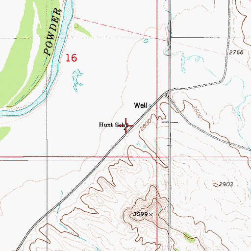 Topographic Map of Hunt School (historical), MT
