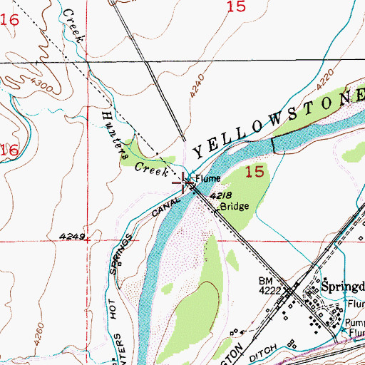 Topographic Map of Hunters Creek, MT