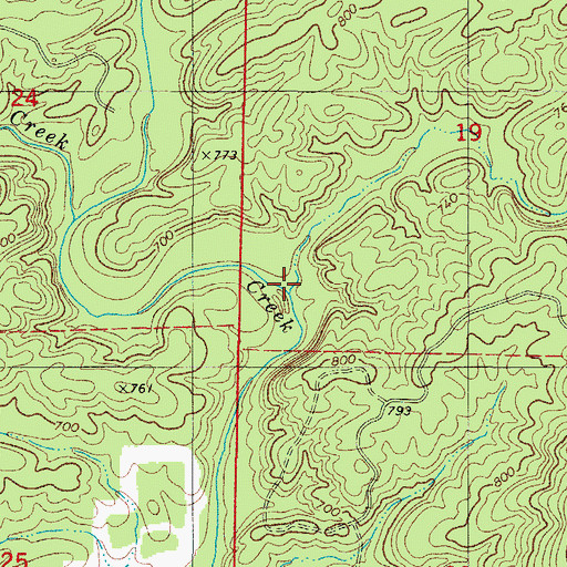 Topographic Map of Ikes Creek, AR