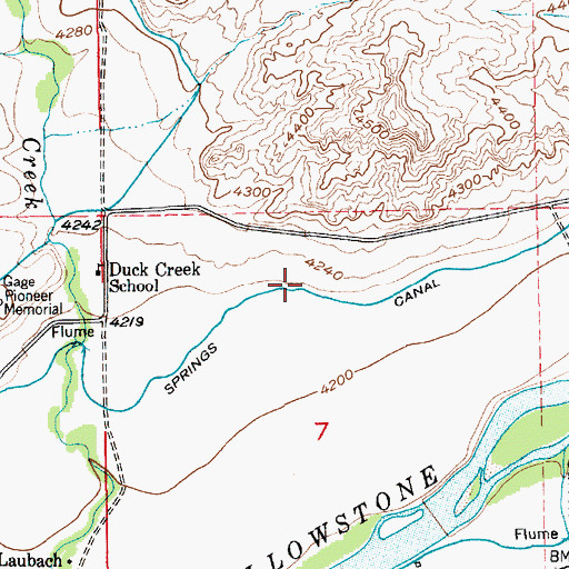 Topographic Map of Hunters Hot Springs Canal, MT