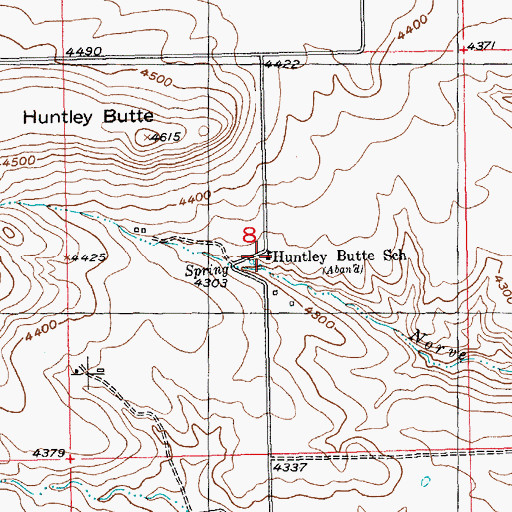 Topographic Map of Huntley Butte School (historical), MT