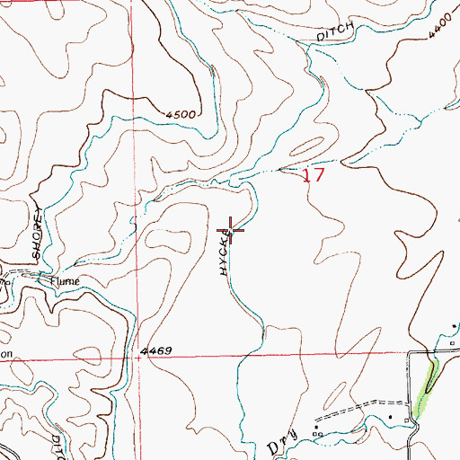Topographic Map of Hycke Ditch, MT