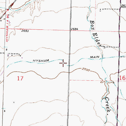 Topographic Map of Hysham Main Canal, MT