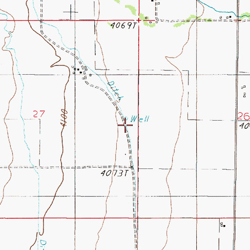 Topographic Map of Hystens Ditch, MT