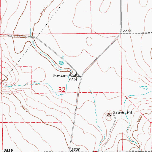 Topographic Map of Ihmsen Well, MT