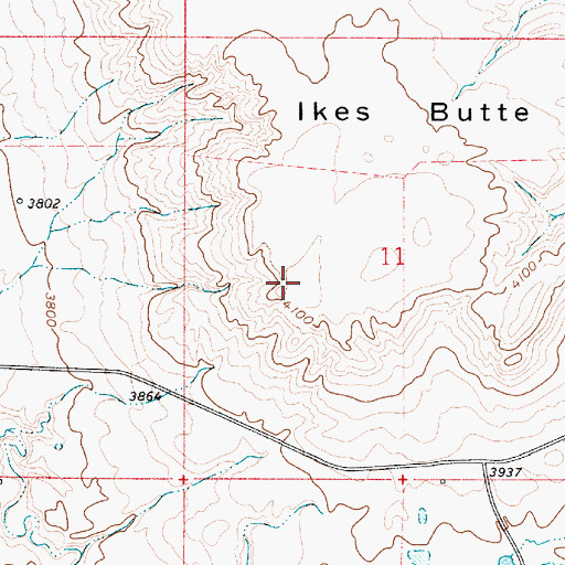 Topographic Map of Ikes Butte, MT
