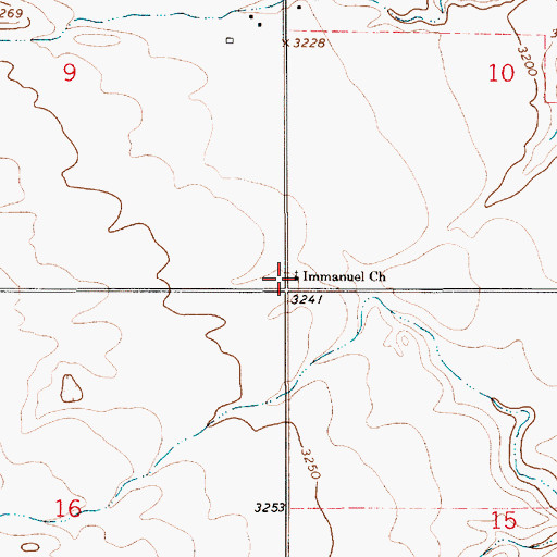 Topographic Map of Immanuel Church, MT
