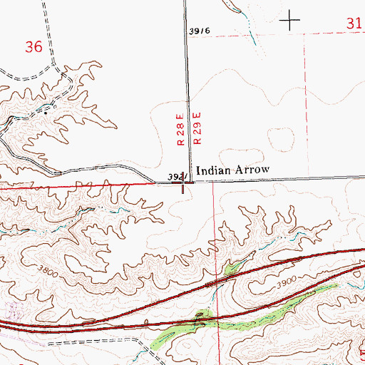 Topographic Map of Indian Arrow, MT