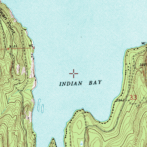 Topographic Map of Indian Bay, MT