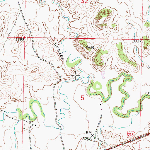 Topographic Map of Indian Coulee, MT