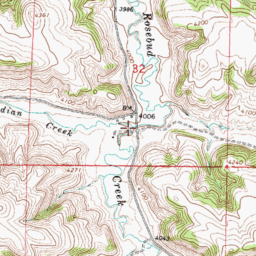 Topographic Map of Indian Creek, MT