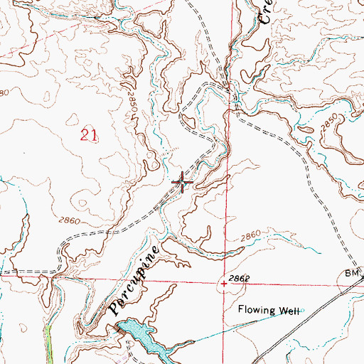Topographic Map of Indian Creek, MT