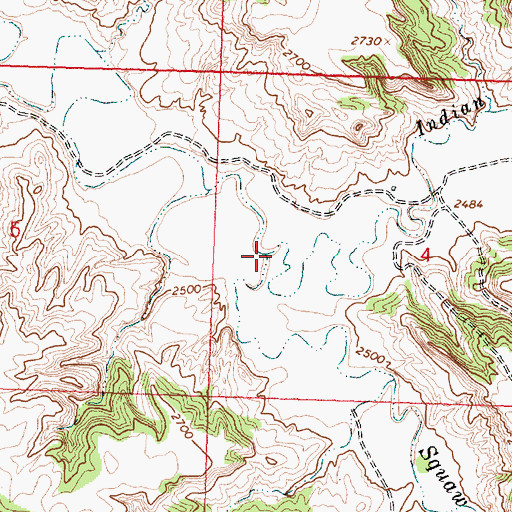 Topographic Map of Indian Creek, MT