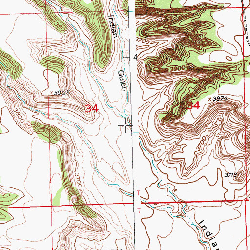 Topographic Map of Indian Gulch, MT