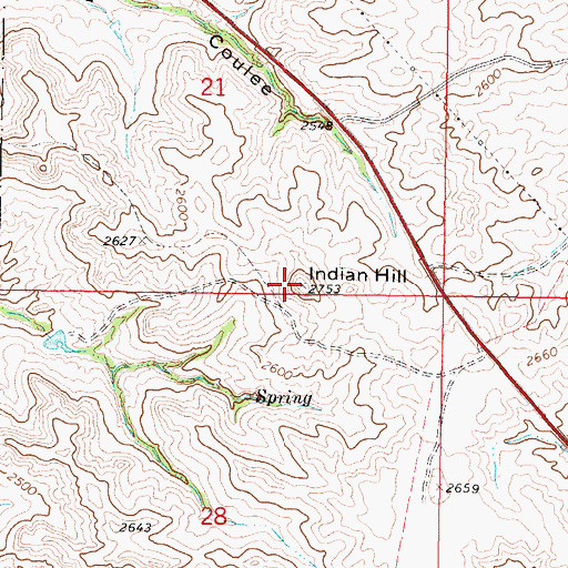Topographic Map of Indian Hill, MT