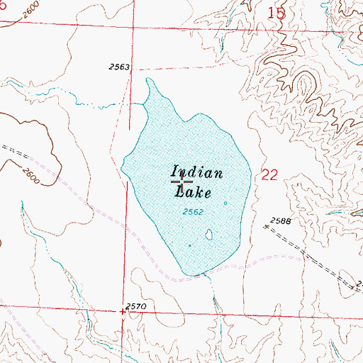 Topographic Map of Indian Lake, MT