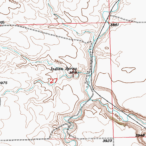 Topographic Map of Indian Spring, MT