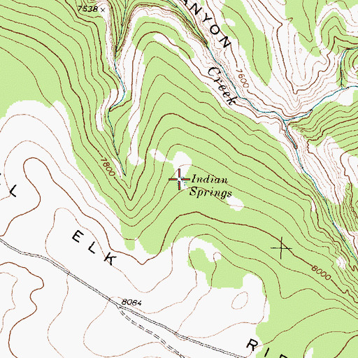 Topographic Map of Indian Springs, MT